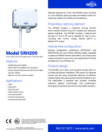 Thumbnail of document Data Sheet - SRH200 Humidity and Temperature Transmitter